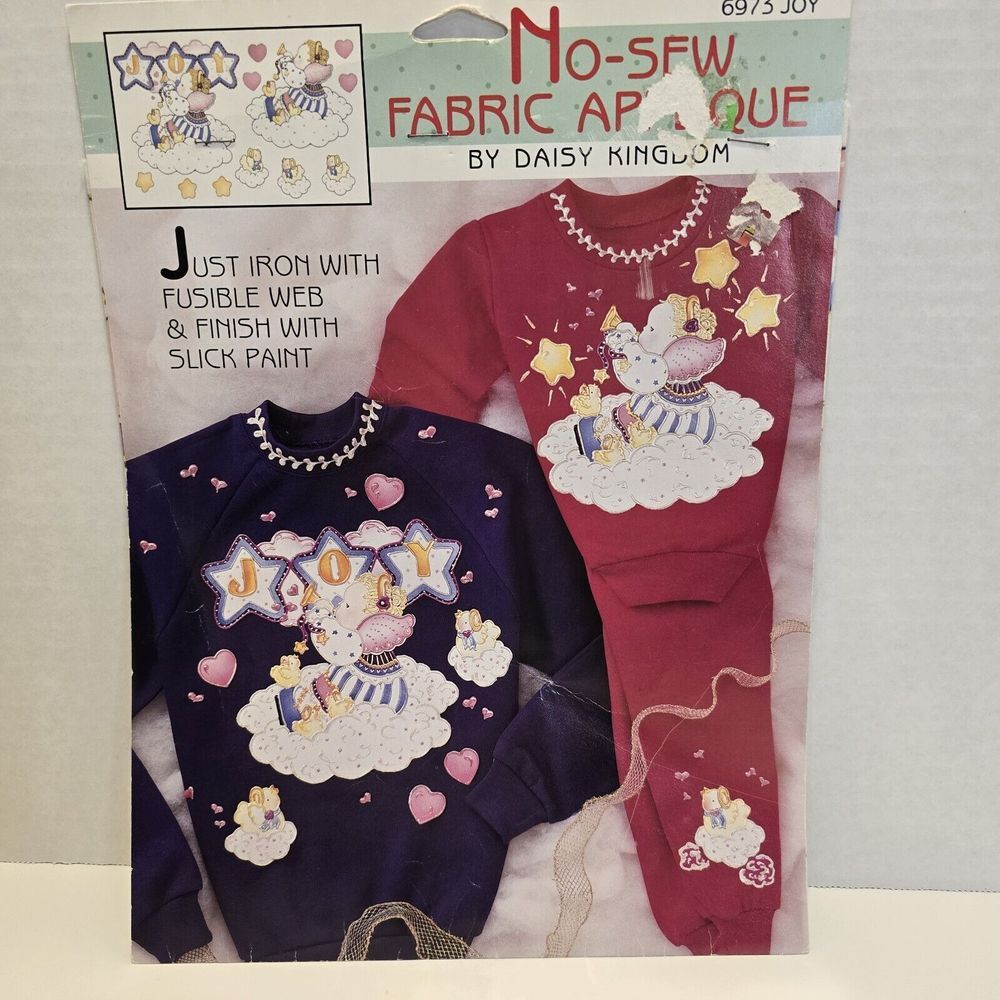 Daisy Kingdom No-sew Fabric Applique‎ #6973 Joy Angels. New Y2K Vintage
